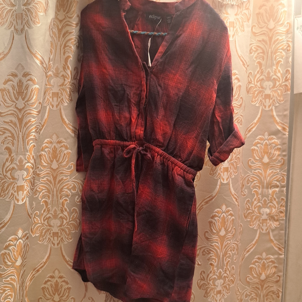 Red Plaid Women's Top